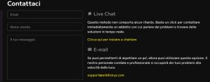 Opzioni di Assistenza Clienti
