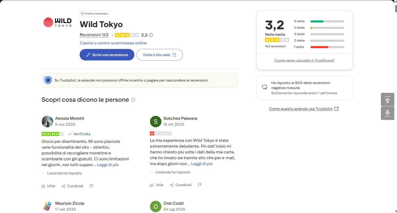 Wild Tokyo Trustpilot