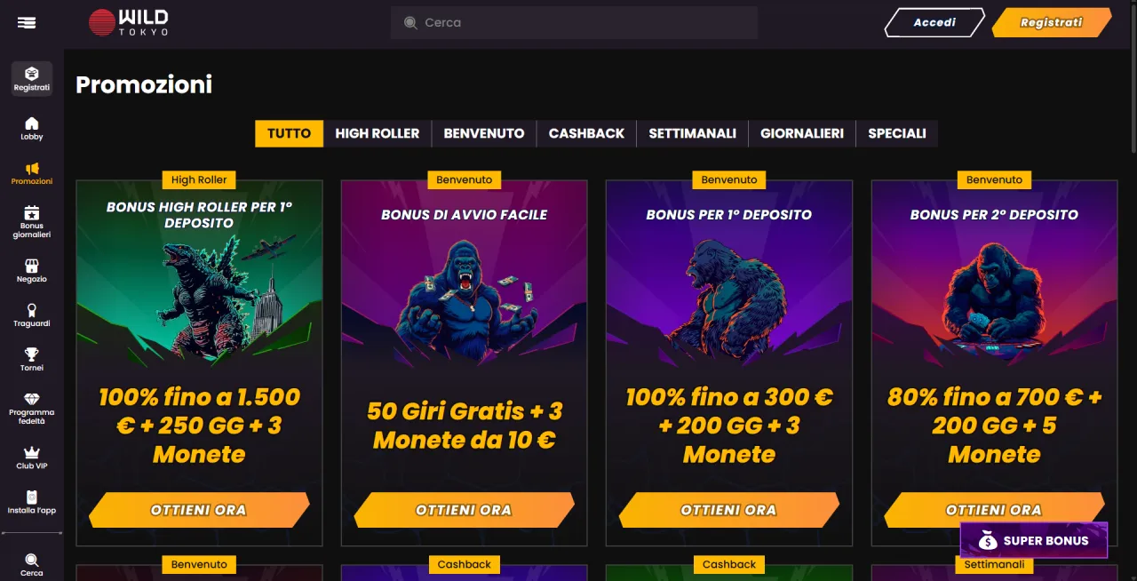 Wild Tokyo casino bonus